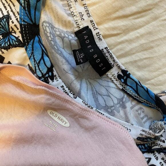 Girls Teen Tees Everyday Shirt Summer Clothes Sz S/M/XL Butterflies Print Lotof6 - Picture 7 of 9